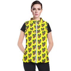 Yellow Background Pineapples Women s Puffer Vest by ConteMonfrey