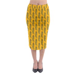 Yellow Lemon Branches Garda Midi Pencil Skirt by ConteMonfrey