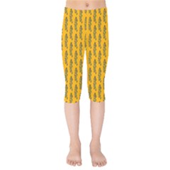 Yellow Lemon Branches Garda Kids  Capri Leggings  by ConteMonfrey