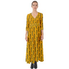 Yellow Lemon Branches Garda Button Up Boho Maxi Dress by ConteMonfrey