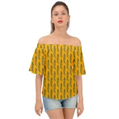 Yellow Lemon Branches Garda Off Shoulder Short Sleeve Top by ConteMonfrey