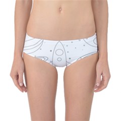 Going To Space - Cute Starship Doodle  Classic Bikini Bottoms by ConteMonfrey