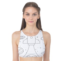 Going To Space - Cute Starship Doodle  Tank Bikini Top by ConteMonfrey