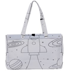Going To Space - Cute Starship Doodle  Canvas Work Bag by ConteMonfrey