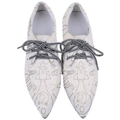 Going To Space - Cute Starship Doodle  Pointed Oxford Shoes by ConteMonfrey
