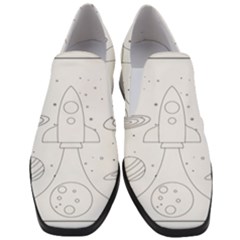 Going To Space - Cute Starship Doodle  Women Slip On Heel Loafers by ConteMonfrey