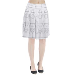 Starship Doodle - Space Elements Pleated Skirt by ConteMonfrey