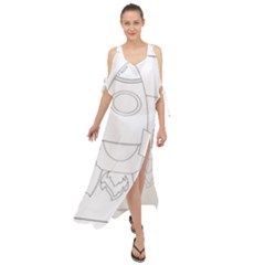 Starship Doodle - Space Elements Maxi Chiffon Cover Up Dress by ConteMonfrey