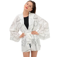 Starship Doodle - Space Elements Long Sleeve Kimono by ConteMonfrey