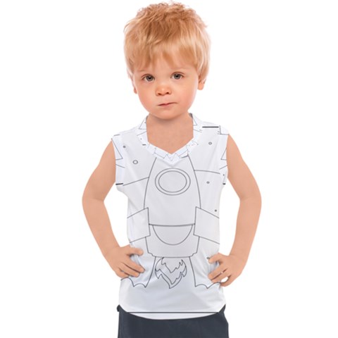 Starship Doodle - Space Elements Kids  Sport Tank Top by ConteMonfrey