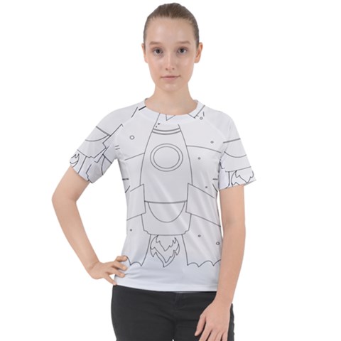 Starship Doodle - Space Elements Women s Sport Raglan Tee by ConteMonfrey