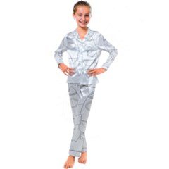 Starship Doodle - Space Elements Kid s Satin Long Sleeve Pajamas Set by ConteMonfrey