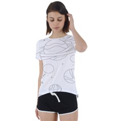 The Cuteness Of Saturn Short Sleeve Foldover Tee by ConteMonfrey