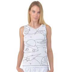 Starships Silhouettes - Space Elements Women s Basketball Tank Top by ConteMonfrey