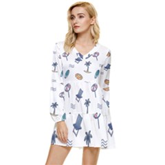 Summer Elements Tiered Long Sleeve Mini Dress by ConteMonfrey