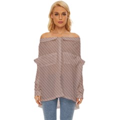 Terracotta Knit Off Shoulder Chiffon Pocket Shirt