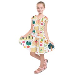 Girly Universe Kids  Short Sleeve Dress