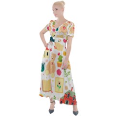 Girly Universe Button Up Short Sleeve Maxi Dress by ConteMonfrey