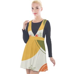 Multi Color Pattern Plunge Pinafore Velour Dress by designsbymallika