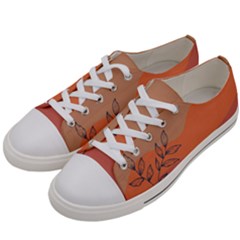 Orange Pattern Men s Low Top Canvas Sneakers by designsbymallika