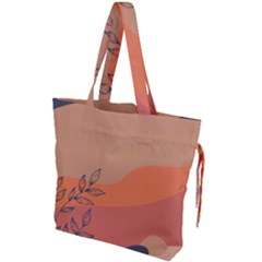 Orange Pattern Drawstring Tote Bag by designsbymallika