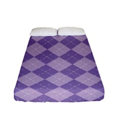 Diagonal Comfort Purple Plaids Fitted Sheet (full/ Double Size) by ConteMonfrey