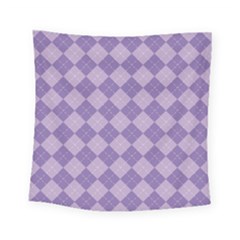Diagonal Comfort Purple Plaids Square Tapestry (small) by ConteMonfrey