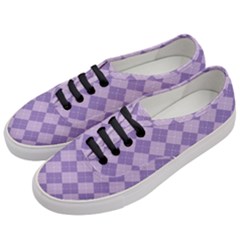 Diagonal Comfort Purple Plaids Women s Classic Low Top Sneakers by ConteMonfrey
