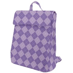 Diagonal Comfort Purple Plaids Flap Top Backpack by ConteMonfrey