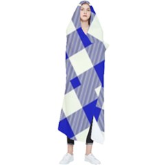 Blue Diagonal Plaids  Wearable Blanket by ConteMonfrey