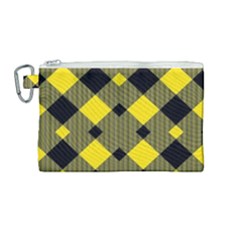 Yellow Diagonal Plaids Canvas Cosmetic Bag (medium) by ConteMonfrey