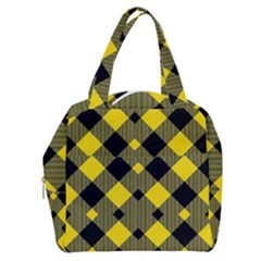 Yellow Diagonal Plaids Boxy Hand Bag by ConteMonfrey