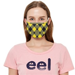 Yellow Diagonal Plaids Cloth Face Mask (adult) by ConteMonfrey