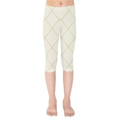 Discreet Cream Plaids Kids  Capri Leggings  by ConteMonfrey