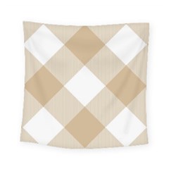 Clean Brown White Plaids Square Tapestry (small) by ConteMonfrey