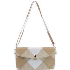 Clean Brown White Plaids Removable Strap Clutch Bag by ConteMonfrey