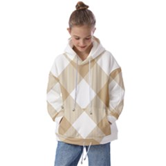 Clean Brown White Plaids Kids  Oversized Hoodie by ConteMonfrey