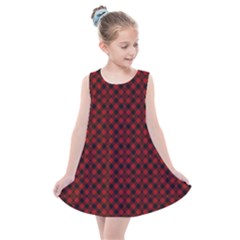 Diagonal Red Plaids Kids  Summer Dress by ConteMonfrey