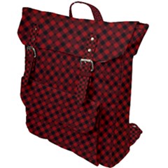 Diagonal Red Plaids Buckle Up Backpack by ConteMonfrey