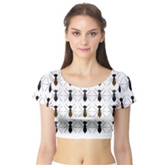 Ants Insect Pattern Cartoon Ant Animal Short Sleeve Crop Top