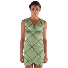 Discreet Green Plaids Wrap Front Bodycon Dress by ConteMonfrey