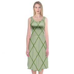Discreet Green Plaids Midi Sleeveless Dress by ConteMonfrey