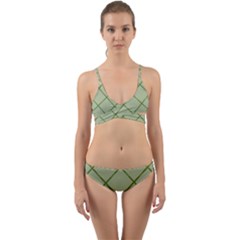 Discreet Green Plaids Wrap Around Bikini Set by ConteMonfrey