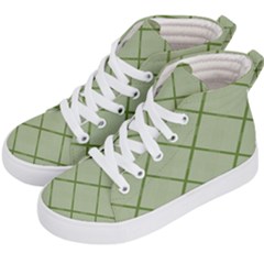 Discreet Green Plaids Kids  Hi-top Skate Sneakers by ConteMonfrey