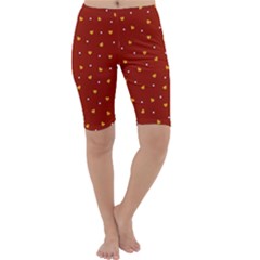 Red Yellow Love Heart Valentine Cropped Leggings 