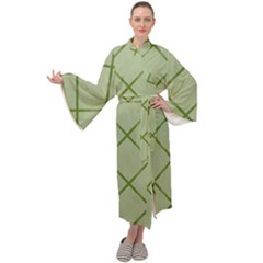 Discreet Green Plaids Maxi Velour Kimono by ConteMonfrey