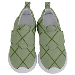 Discreet Green Plaids Kids  Velcro No Lace Shoes by ConteMonfrey