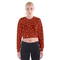 Red Yellow Love Heart Valentine Cropped Sweatshirt