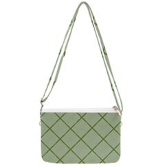 Discreet Green Plaids Double Gusset Crossbody Bag by ConteMonfrey