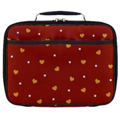 Red Yellow Love Heart Valentine Full Print Lunch Bag by Ravend